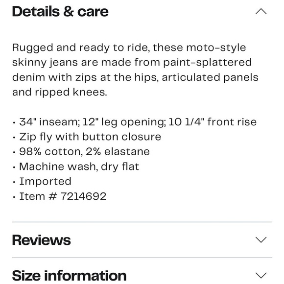 Men’s Hudson blinder biker v2 ripped Moto skinny jeans NWT - Picture 6 of 7